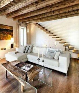 Decoración de interiores combinando el estilo rústico y moderno